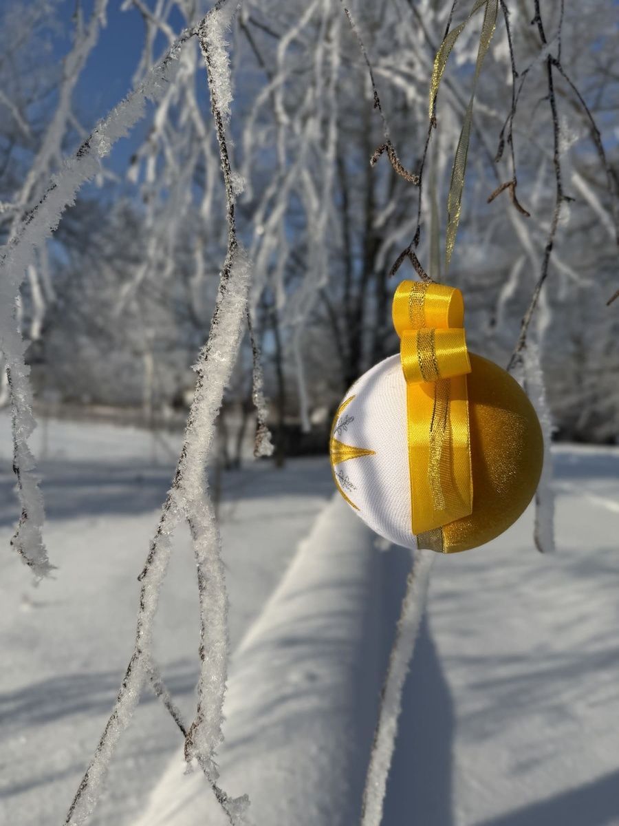 Новорічна куля з вишивкою &laquo;Вифлеємська зірка&raquo; 10 см 60-003 фото